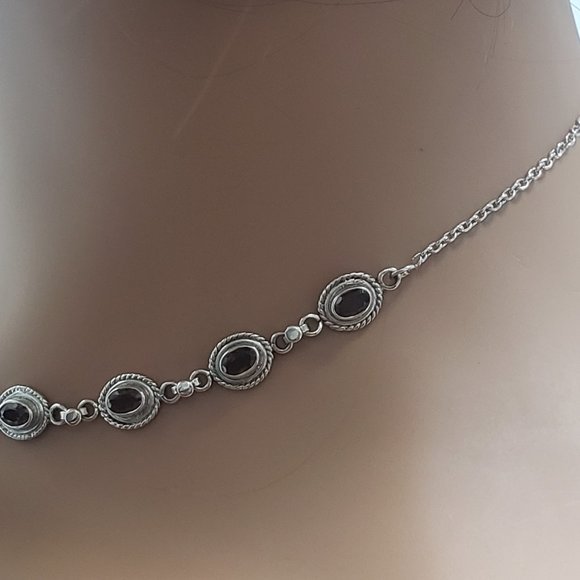 Vintage Garnet Necklace in 925 Silver - Picture 4 of 7